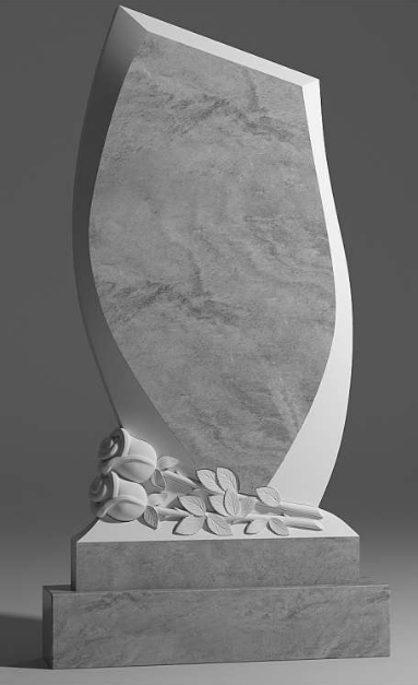 Individuell gestalteter Marmor-Grabstein mit Rose – Personalisiertes Grabdenkmal
